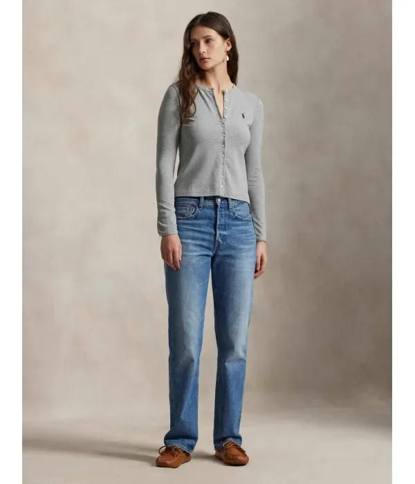 Блуза regular fit Polo Ralph Lauren, серый — фото 2