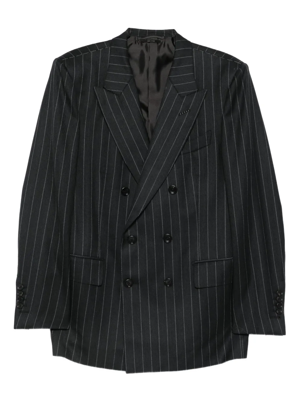 

Костюм в тонкую полоску с двубортным пиджаком TOM FORD, серый