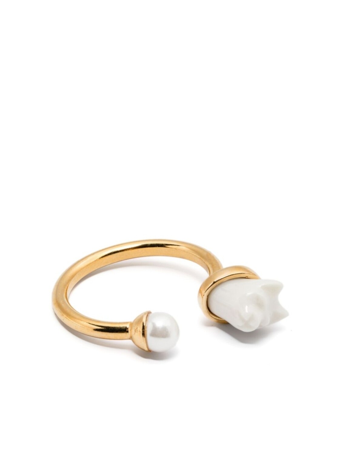 

Кольцо Cat & Pearl Andres Gallardo, белый
