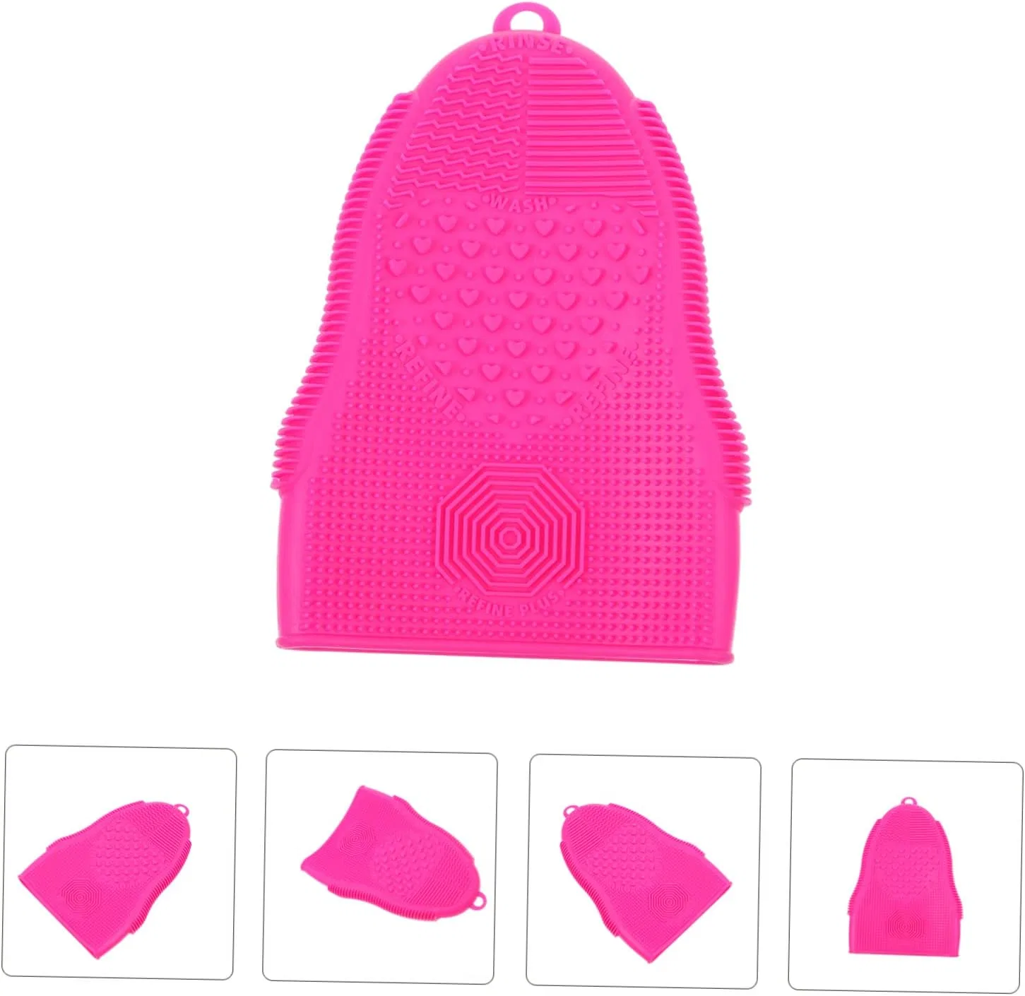 Силиконовый коврик для чистки кистей AUTSUPPL розовый 19x13 см — фото 4