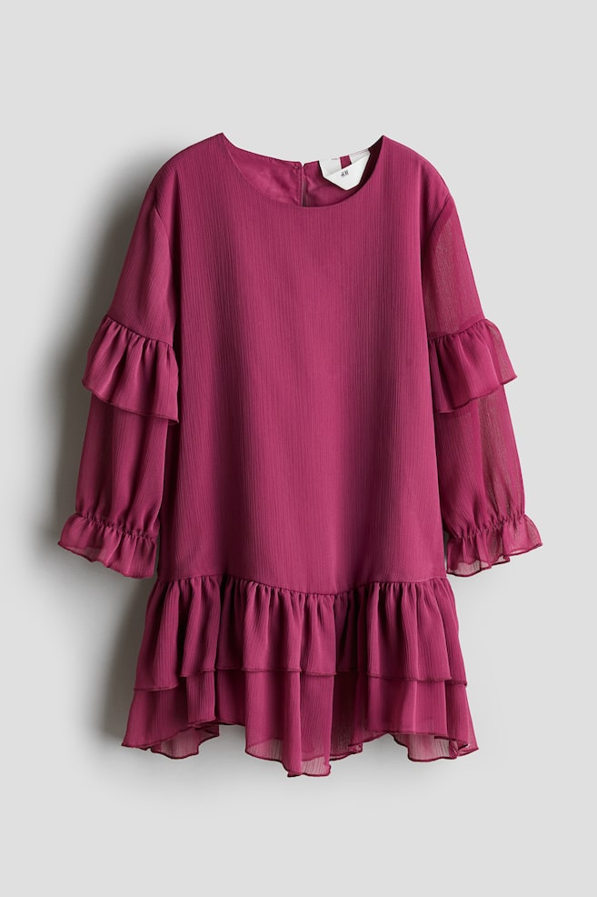 

Платье из шифона с воланами H&M, фиолетовый
