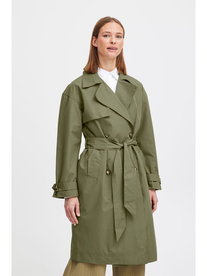 

Куртка b.young Cabanjacke BYCALEA TRENCHCOAT - 20814238 cooler Trenchcoat, зеленый