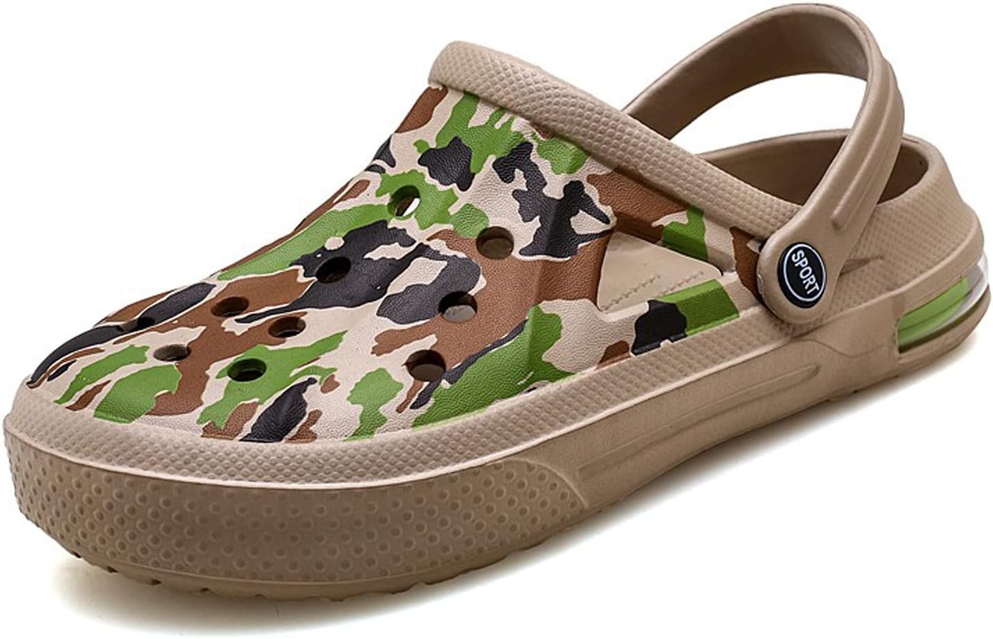 

FLIOZY мужские и женские садовые сабо, летние садовые туфли, легкие пляжные тапочки, водные сандалии для бассейна, для дома и улицы, нескользящие сабо-сандалии, коричневый