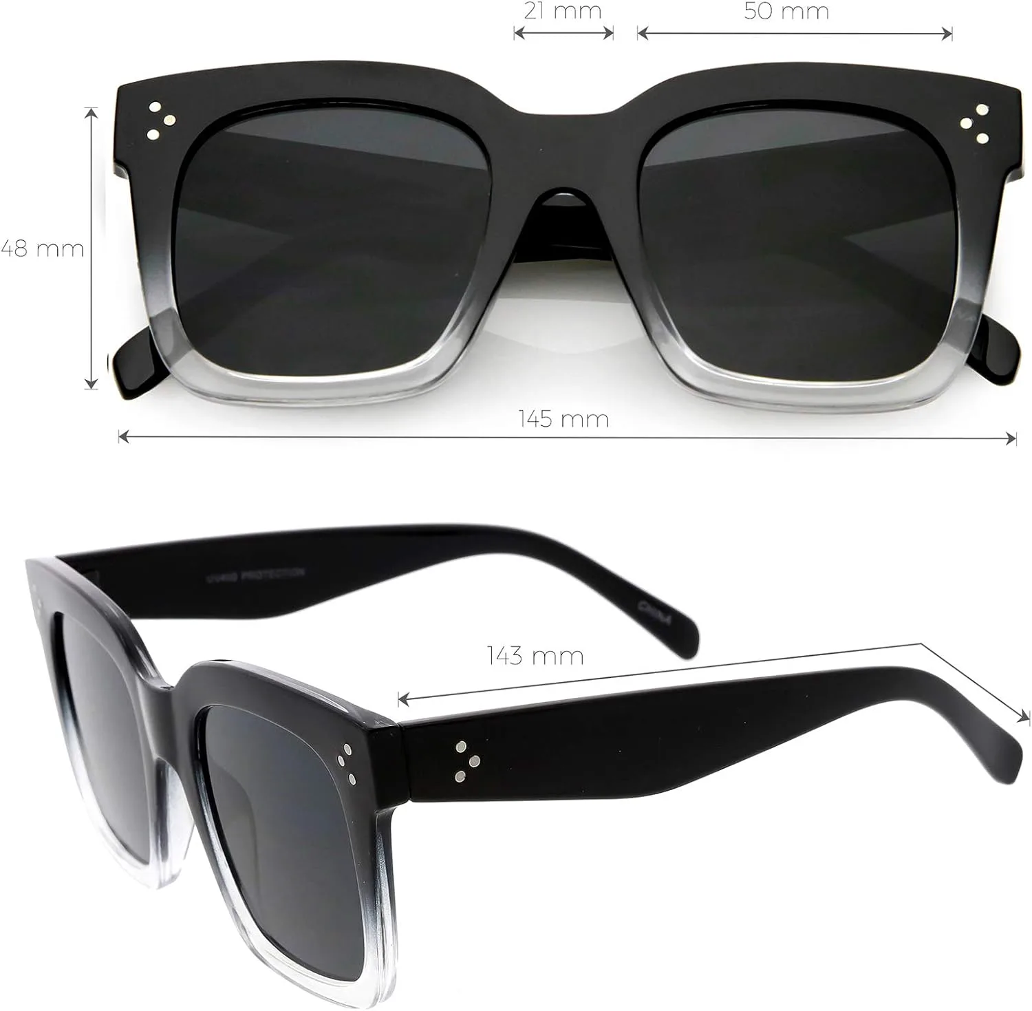 

Женские солнцезащитные очки zeroUV увеличенного размера с металлическими дужками и отделкой под мрамор, зеркальными линзами и круглой оправой, Grey Magenta Mirror