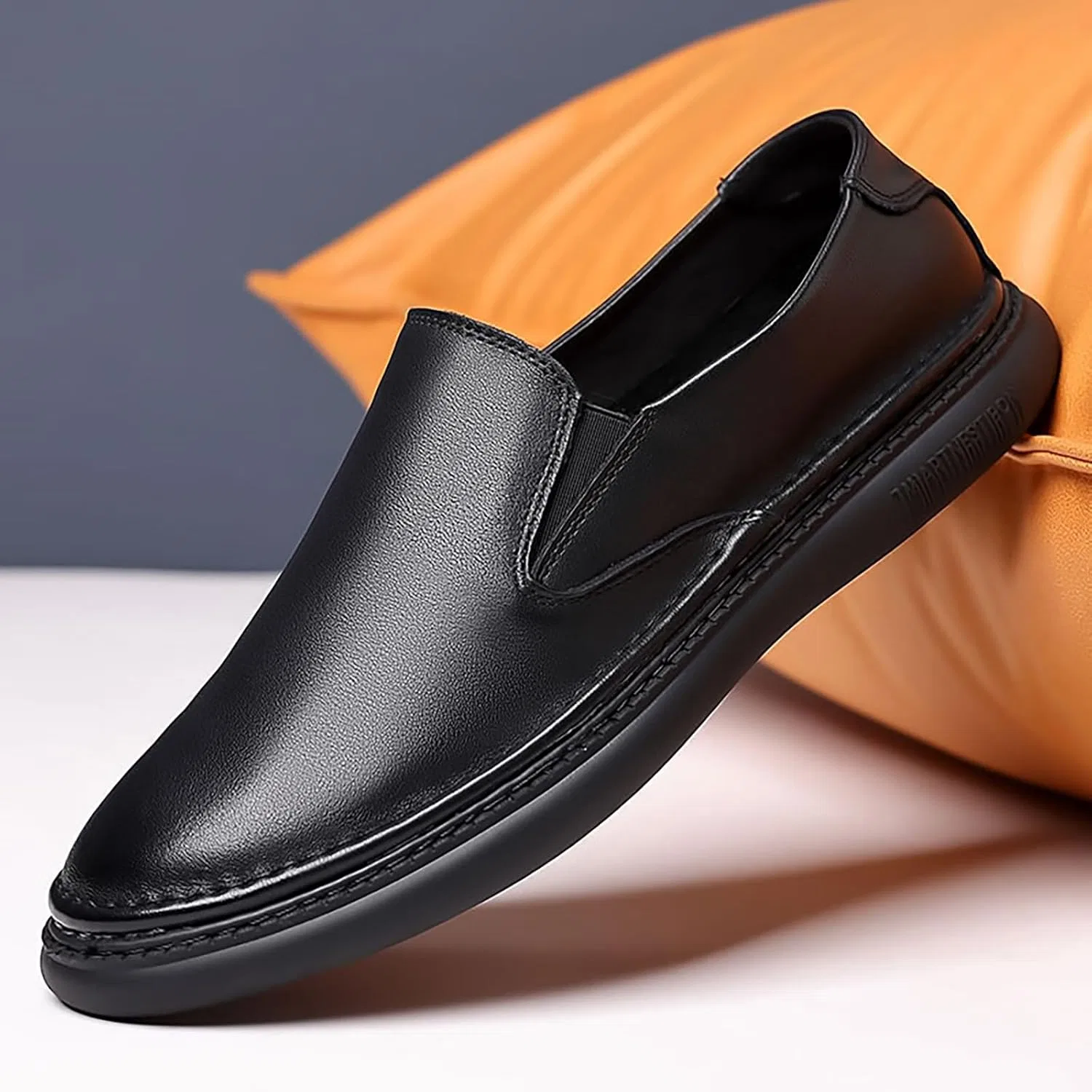 Мокасины кожаные Autumn Men's Loafers, черный — фото 2