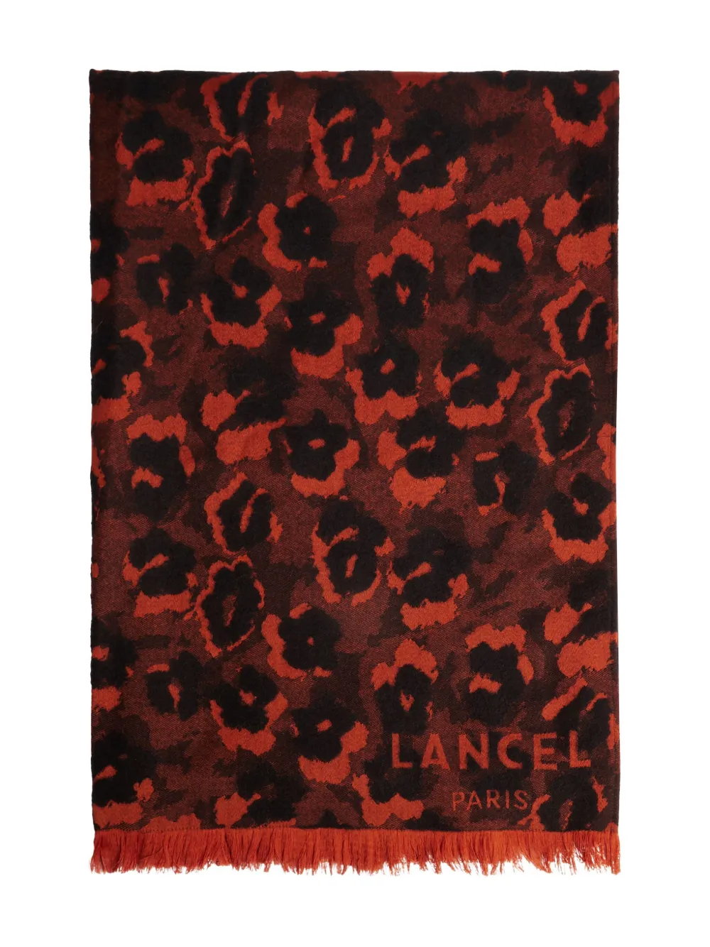 

Шерстяной шарф Leopard Mania Lancel, красный