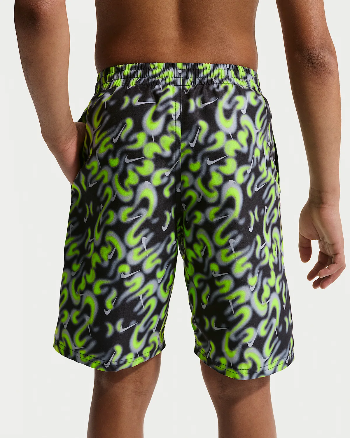 Детские (мальчиковые) плавки Nike Swim Breaker 7" с боксерской подкладкой, Black — фото 3