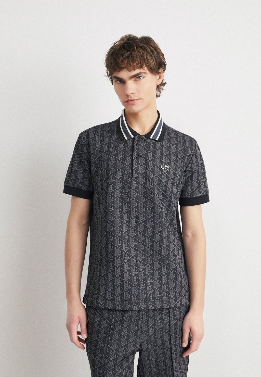 

Поло Lacoste, черный/графит