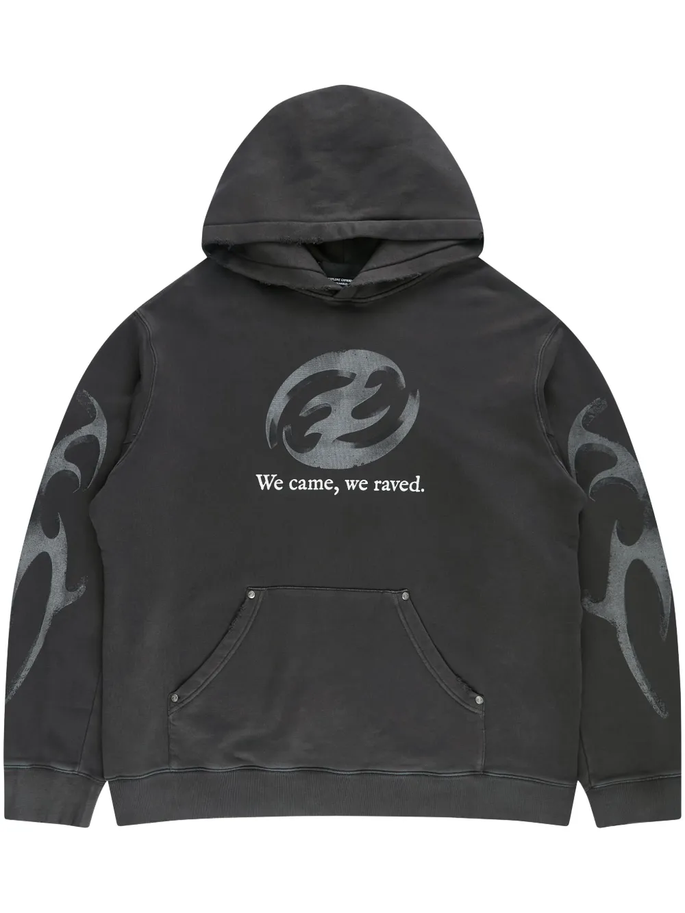 

Худи с эффектом потертости и принтом CEEC, серый