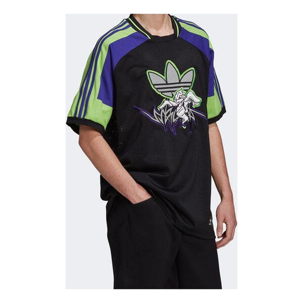 Футболка originals x sankuanz crossover mesh breathable printing short sleeve black Adidas, черный