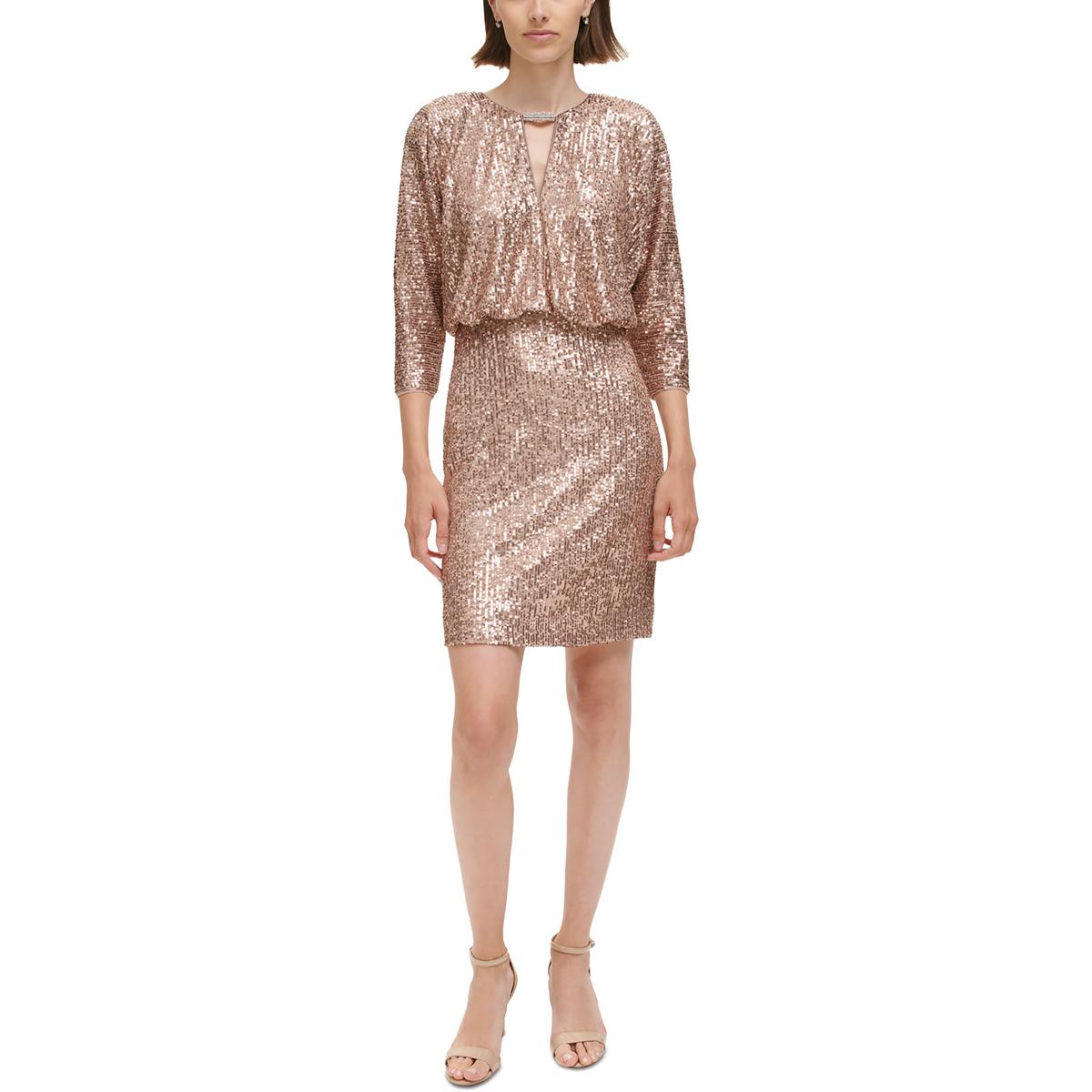 

Женское мини-платье с пайетками для коктейля и вечеринки Vince Camuto, цвет latte