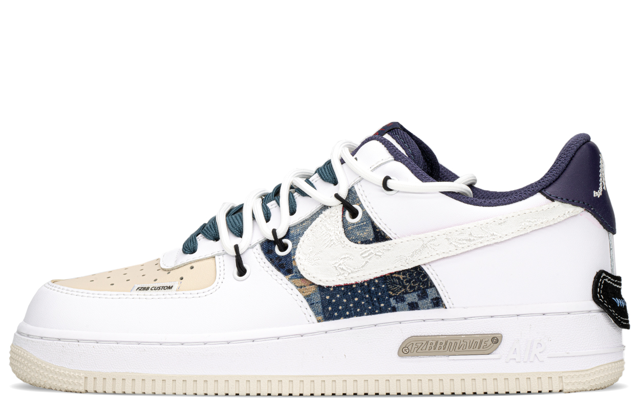 

Nike Air Force 1 Slip Resistant Low Top Мужские скейтборд кроссовки Белый Синий