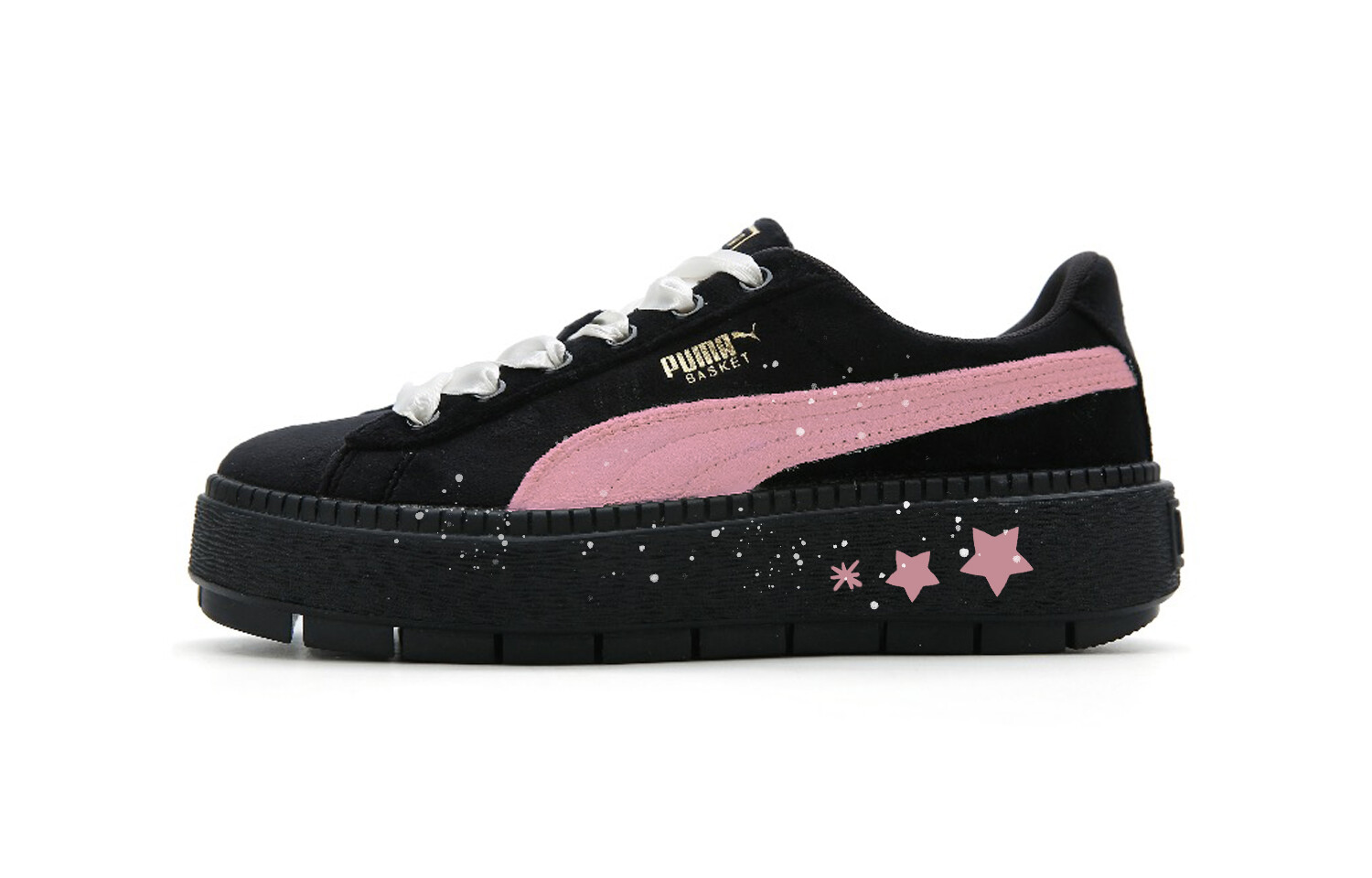

Кроссовки Puma Platform Trace Skateboarding Shoes Women's Low-top Black, цвет Rebellion Sweetheart