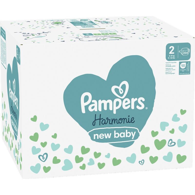 

Подгузники Pampers HARMONIE размер 2 мини 4-8 кг в коробке на месяц 204 шт Pampers, 204 шт.