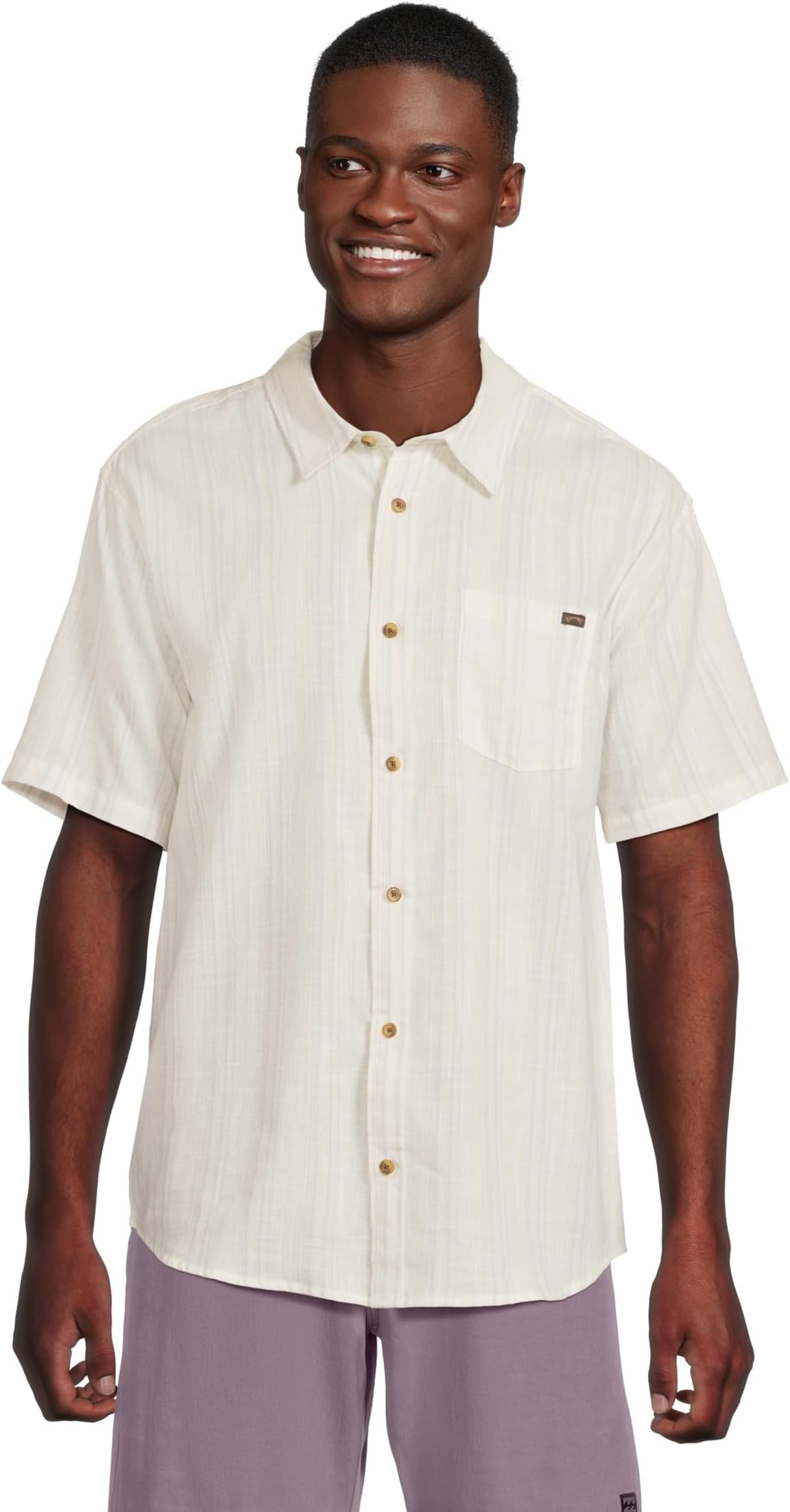 

Мужская повседневная полосатая кофта с коротким рукавом Billabong, Off-White