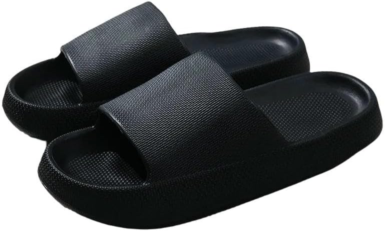 

Тапочки DMMWCX с подошвой 4 см для женщин и пар, домашние нескользящие тапочки, черный