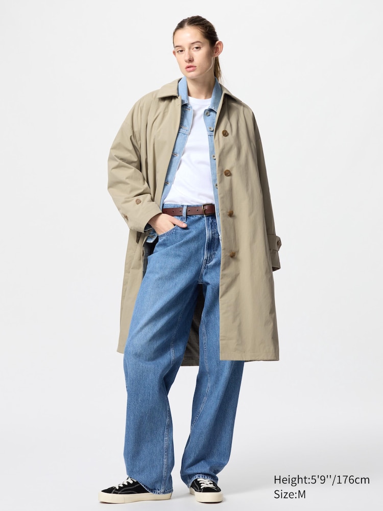 

Пальто с воротником soutien Uniqlo, цвет 32 бежевый