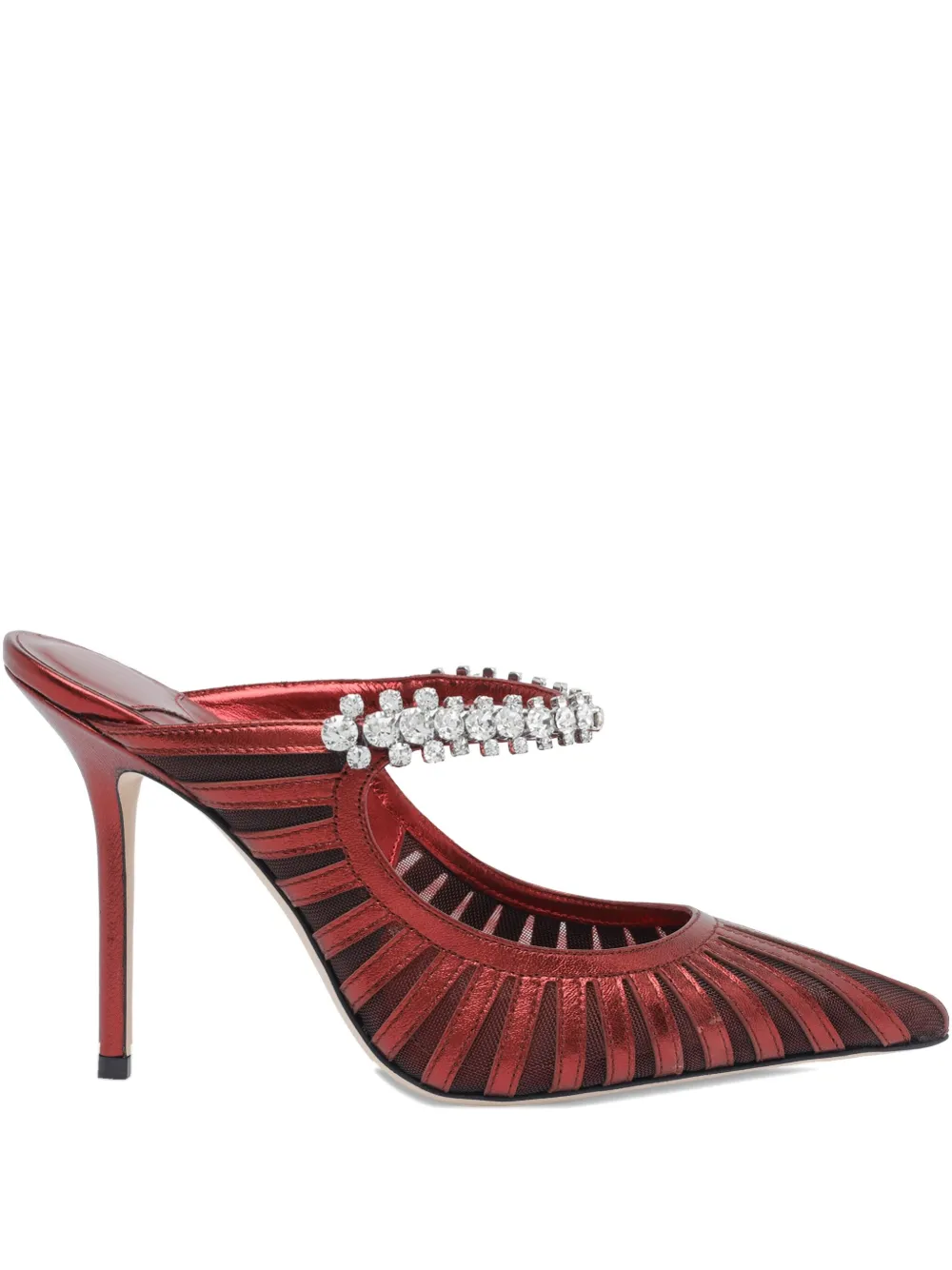 Мюли Bing на каблуке 100 мм JIMMY CHOO, красный