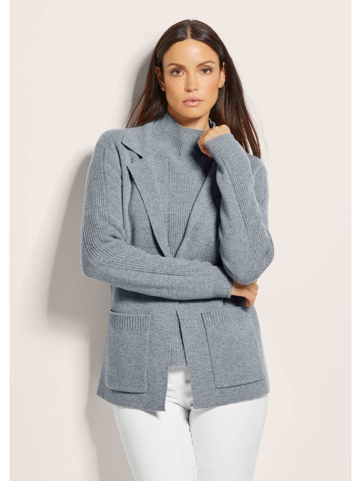 

MADELEINE Кардиган из мериносовой шерсти и кашемира, серо-бежевого цвета