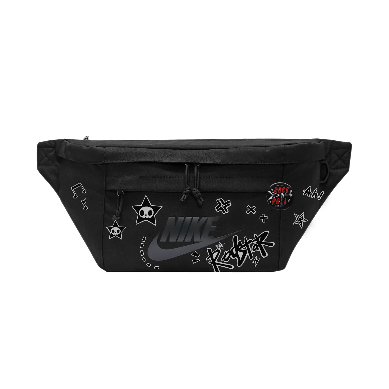 

Nike Унисекс поясная сумка из полиэстера черно-белая, Black White