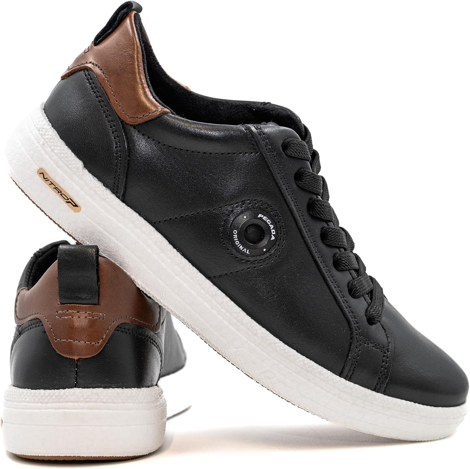 

Мужские повседневные кожаные кроссовки PEGADA, модель 112004, с поролоном с эффектом памяти, современный стиль без шнурков, технология Nitro P, спортивная модная обувь, черный