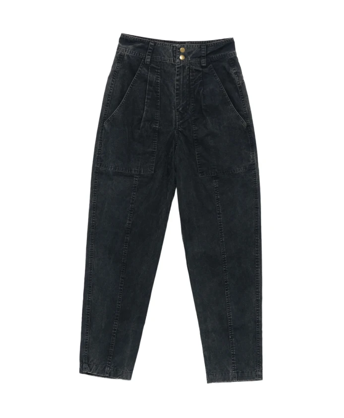 

Выцветшая черная плиссированная хлопковая юбка Marant Ãtoile, черный