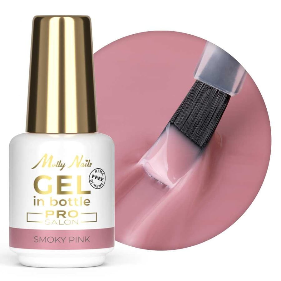 

Гель во флаконе с кисточкой Molly Nails Pro Salon Smoky Pink HEMA/Di-HEMA Free 15 г