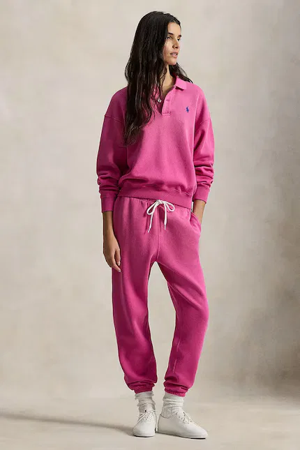 Спортивные штаны женские свободный крой Polo Ralph Lauren, розовый — фото 3