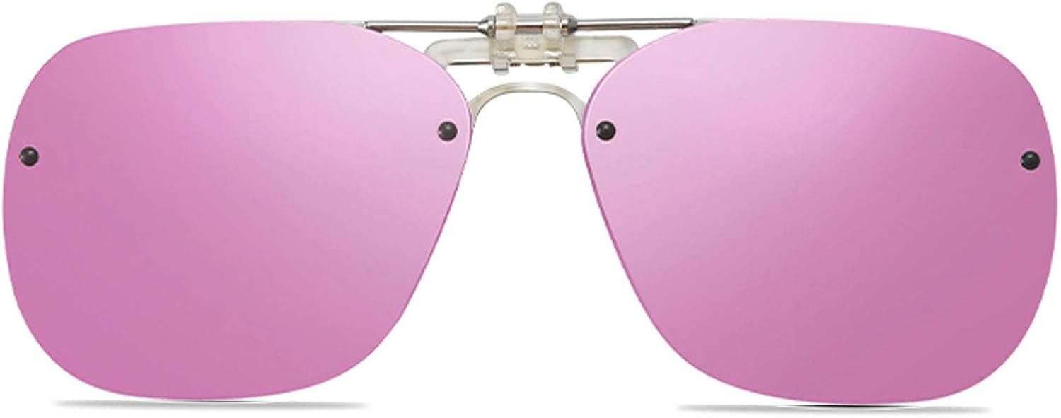 

Поляризованные солнцезащитные очки-клипсы поверх очков с диоптриями для мужчин и женщин. Откидные солнцезащитные очки-клипсы для вождения и рыбалки FF FRAZALA, Pink Mirrored