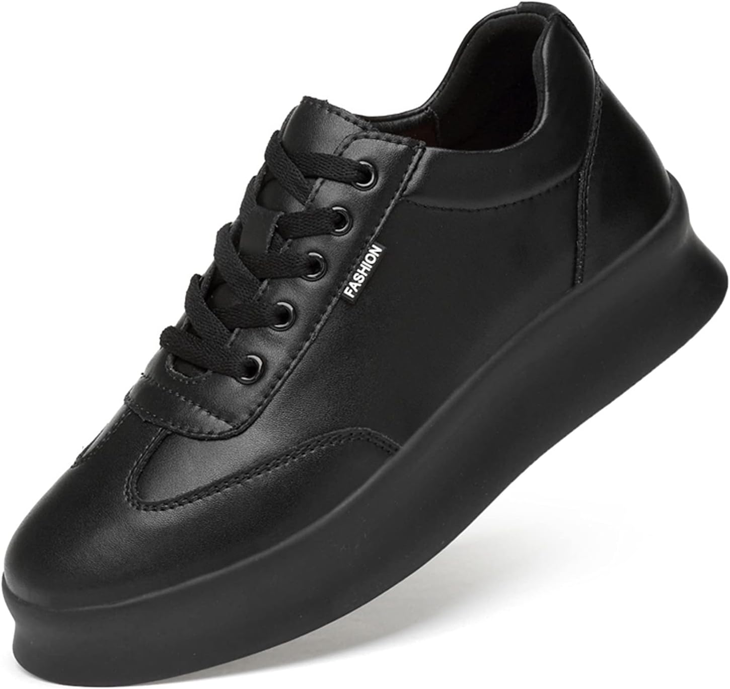 

Мужские кроссовки Battle Men 8 см с невидимой высотой каблука, спортивные кроссовки на шнуровке, с толстой подошвой, повседневные, однотонные, для бега, черный