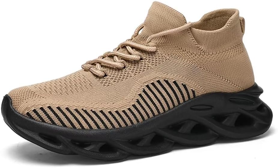 

Мужские слипоны Jakcuz с носками, прогулочные туфли, дышащие, легкие, с сеткой, на платформе, повседневные кроссовки для тенниса, модные кроссовки, хаки