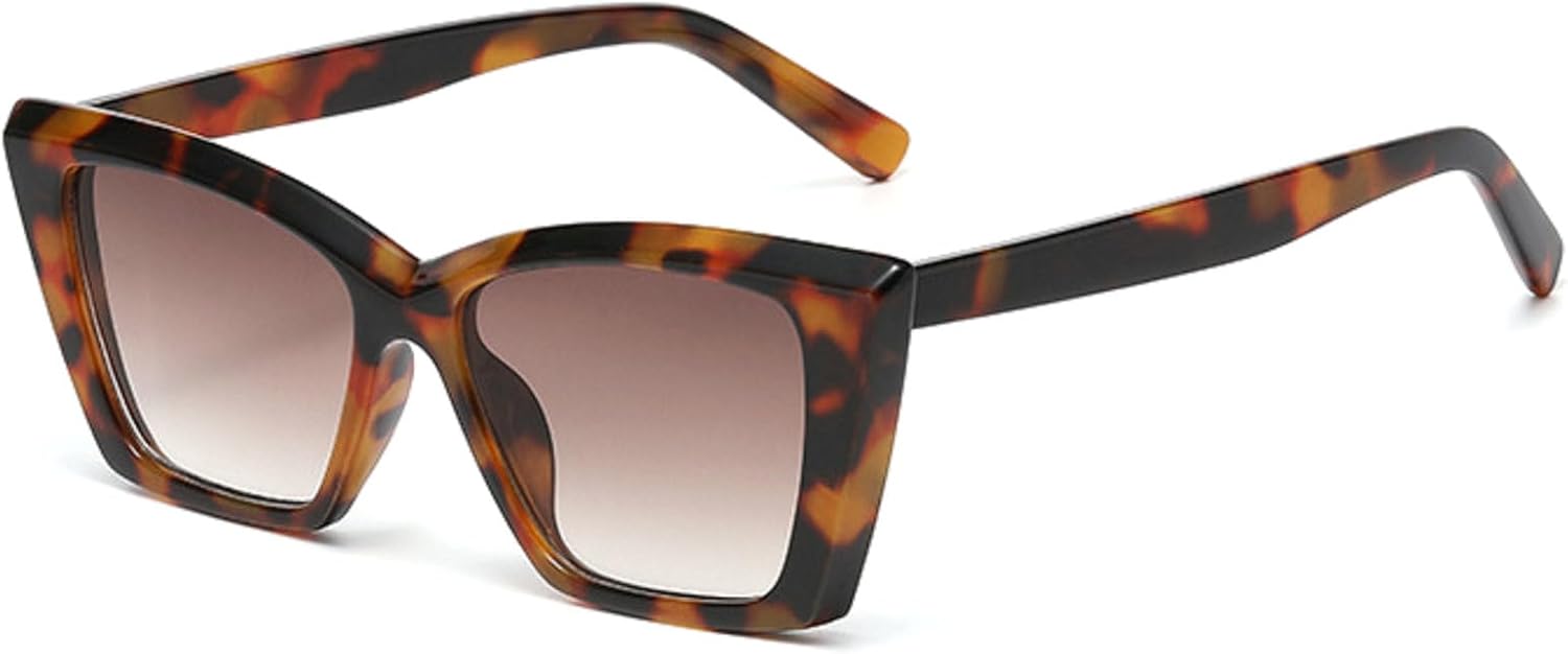 

Квадратные солнцезащитные очки для женщин в винтажном стиле 80-х и 90-х годов, роскошные солнцезащитные очки с градиентным покрытием и защитой от УФ-излучения UV400, модные солнцезащитные очки для мужчин mincl, Leopard