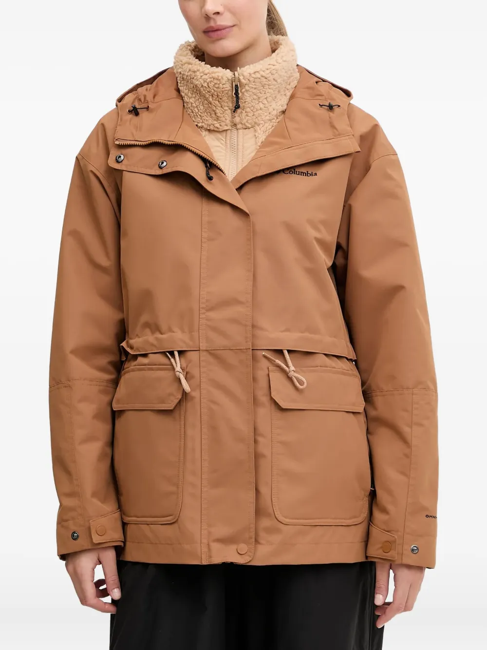 

Куртка с капюшоном и кулиской Columbia, коричневый