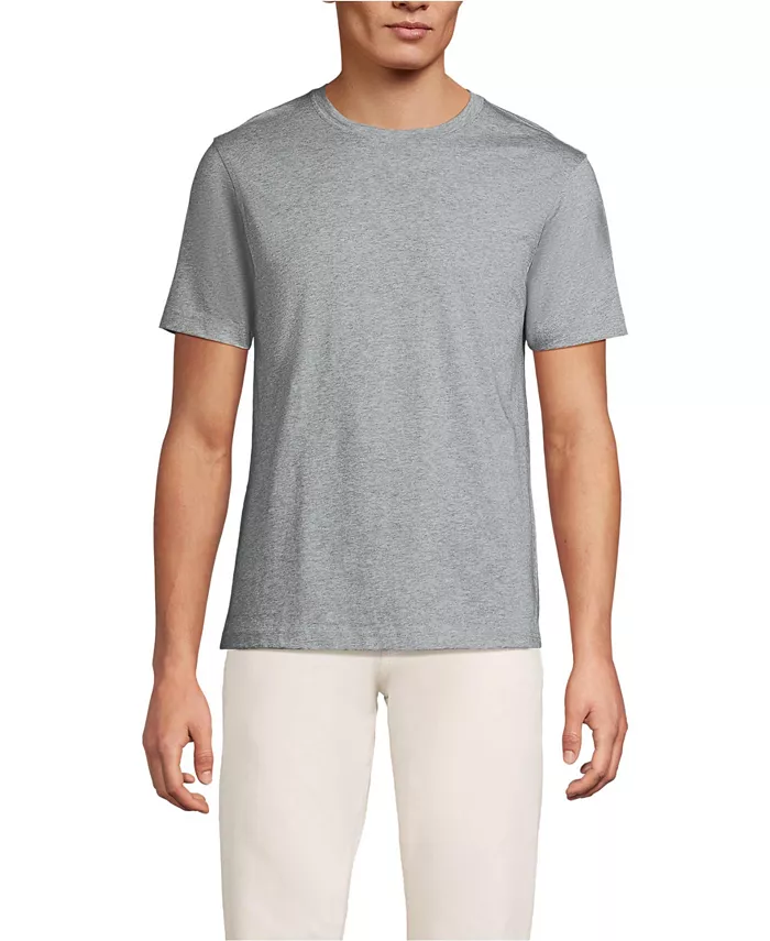 

Мужская футболка с коротким рукавом из хлопка Supima Lands' End, серый