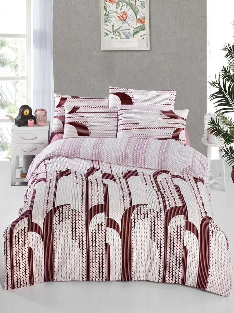 

L'Essentiel Linge de Maison, Rodya, Комплект двойного пододеяльника Ranforce, винно-красный, 100 % ХЛОПОК RANFORCE, 200 x 220 см