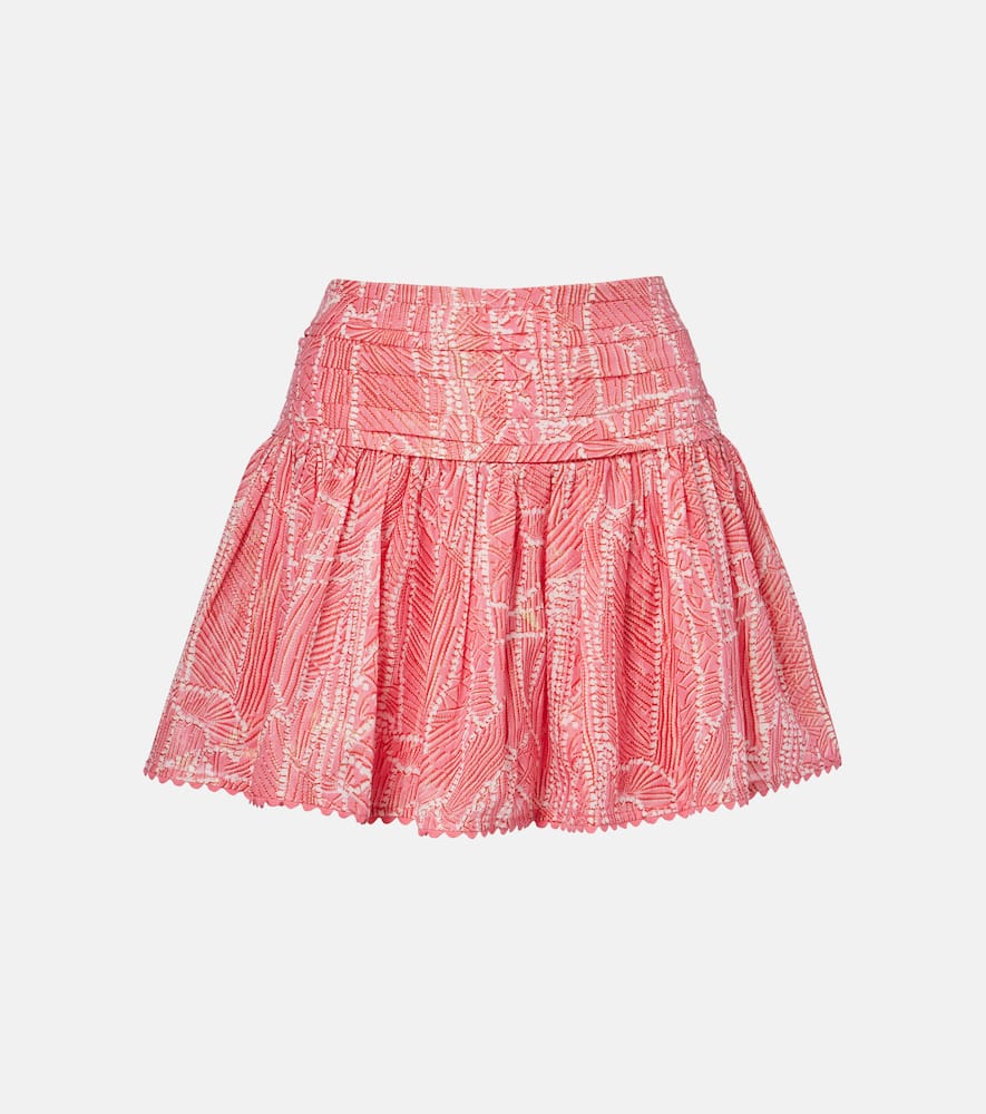 

Мини-юбка из смесового хлопка с принтом Colleen Poupette St Barth, Pink Akoya