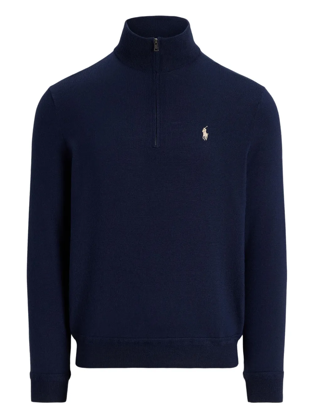 

Свитер с воротником-стойкой и застежкой-молнией на половину длины RLX Ralph Lauren, синий