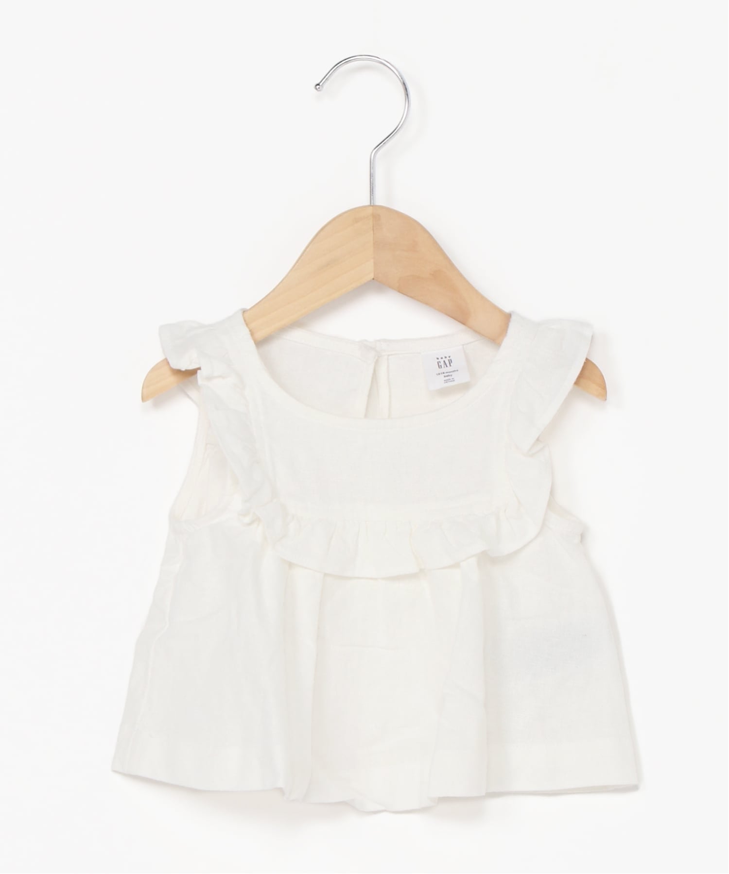 (K)babyGap Топ с оборками из льняной смеси GAP, NEW_OFF_WHITE — фото 4