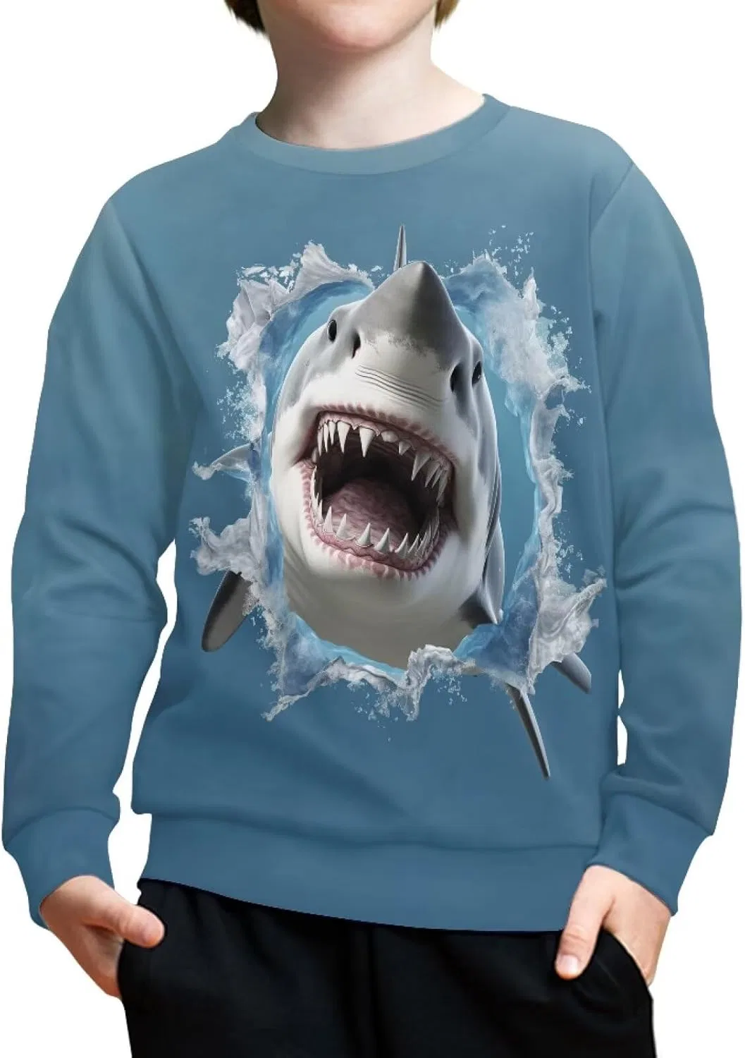 Свитшот детский с принтом ZPINXIGN, цвет 1 Shark