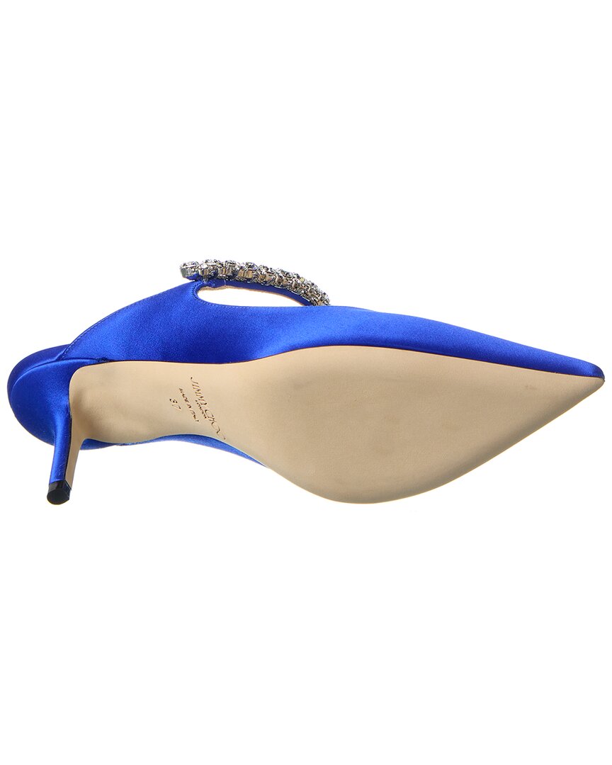 Jimmy Choo Bing 65 Сатиновая шлепанцы, синий — фото 4