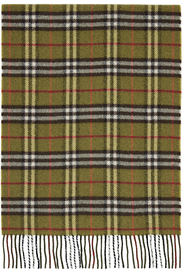 

Burberry Хаки клетчатый британский шерстяной шарф