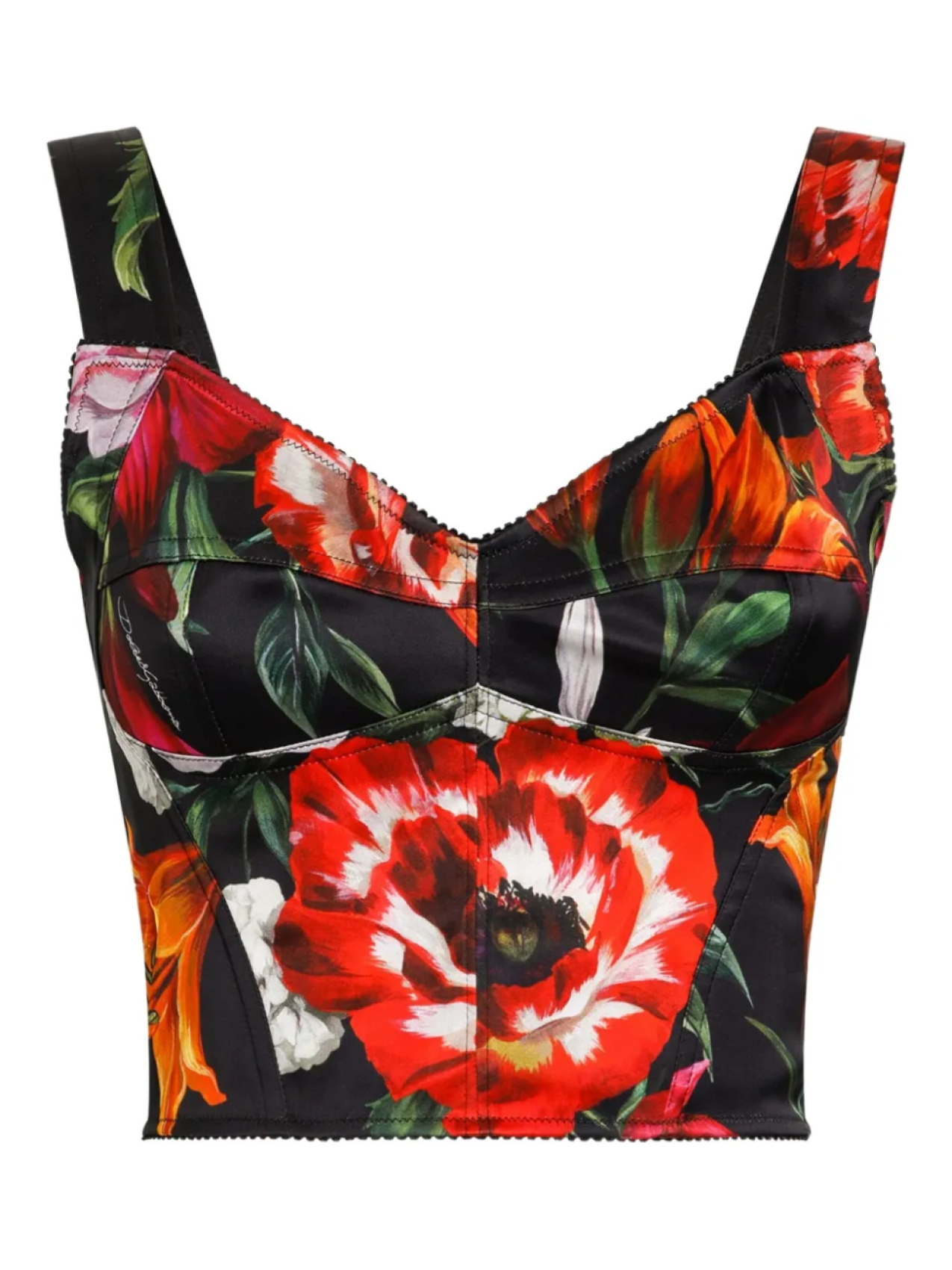 

Dolce & Gabbana топ с цветочным принтом, черный