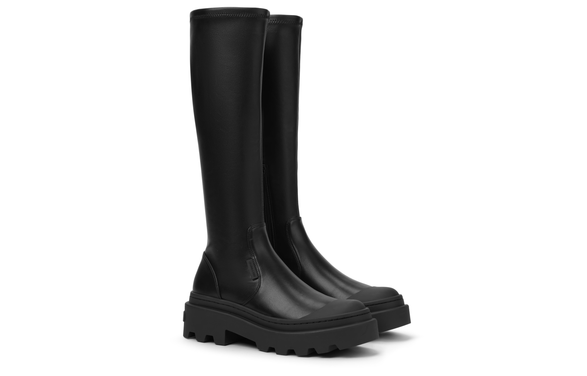 Ботфорды на каблуке 4,5 см женские CHARLES&KEITH, тёмно-коричневый — фото 4