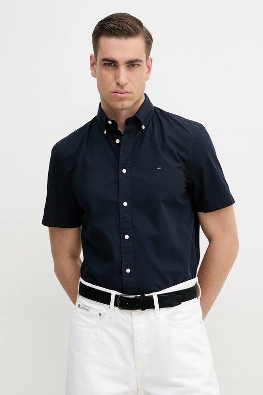 

Хлопковая рубашка Tommy Hilfiger, темно-синий