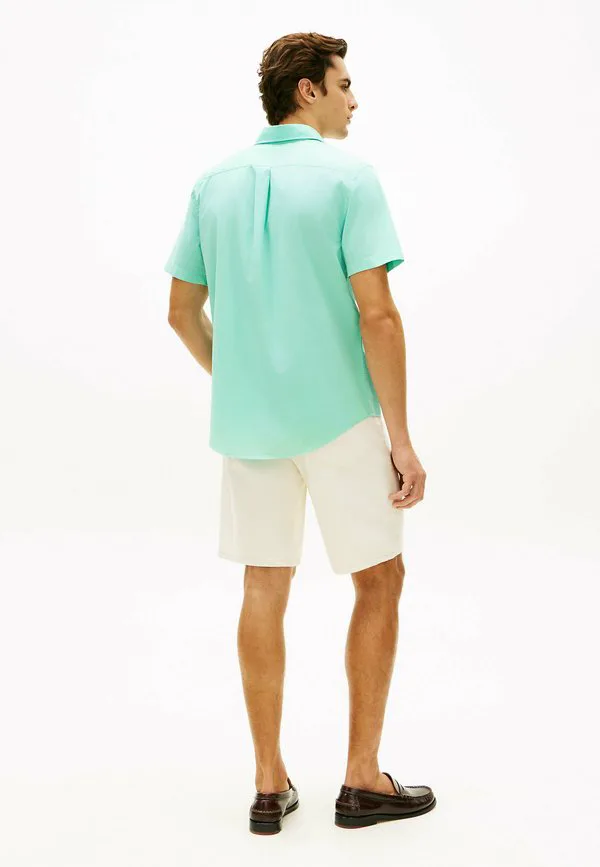 Рубашка с коротким рукавом из поплина, стандартного кроя, модель th flex. Tommy Hilfiger, Arctic Aqua — фото 3