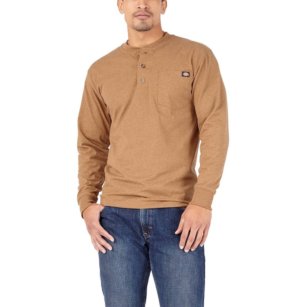 

Мужчины, Dickies, тяжеловес, Хизеред Хенли, цвет Brown Duck Single Dye