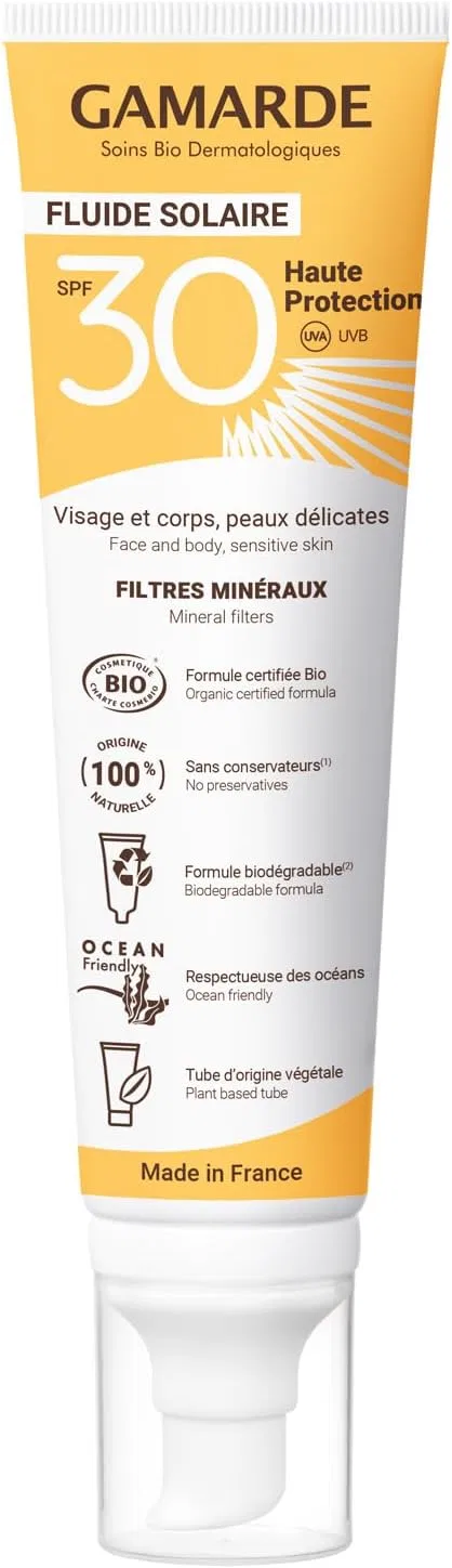 Солнцезащитный флюид для лица SPF 30 Gamarde, 100 мл, клюквенный