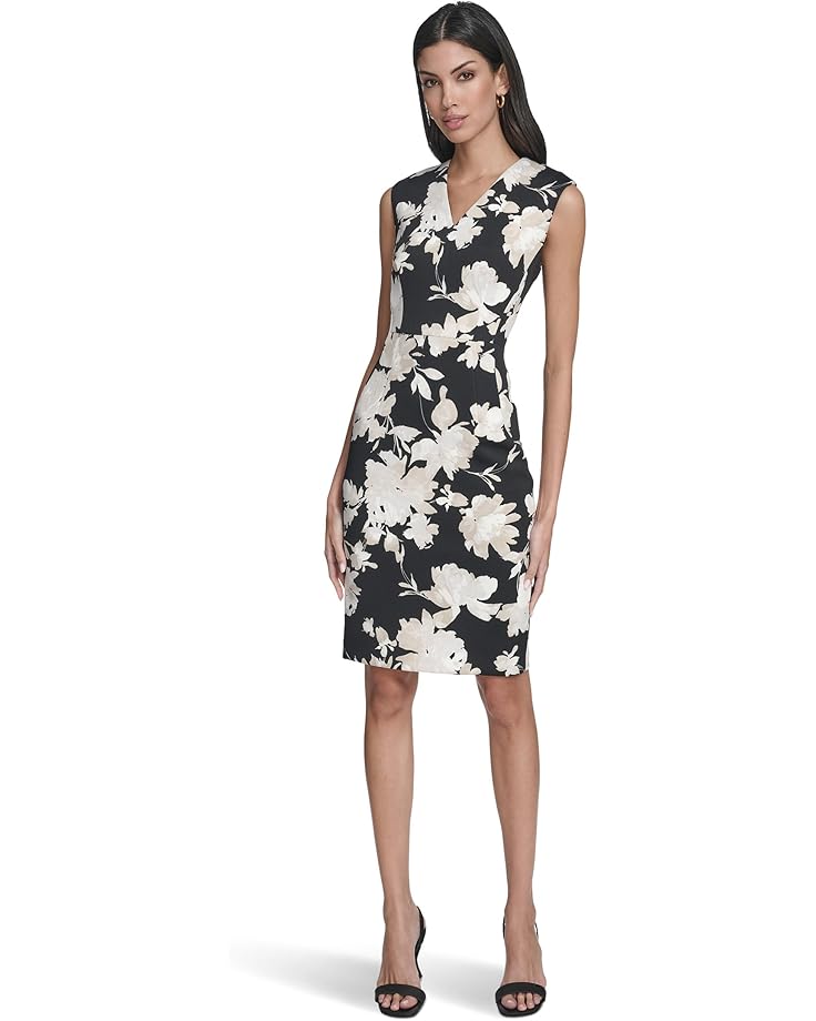 

Женское платье Calvin Klein Sleeveless Scuba Floral Sheath, Black Khaki Multi