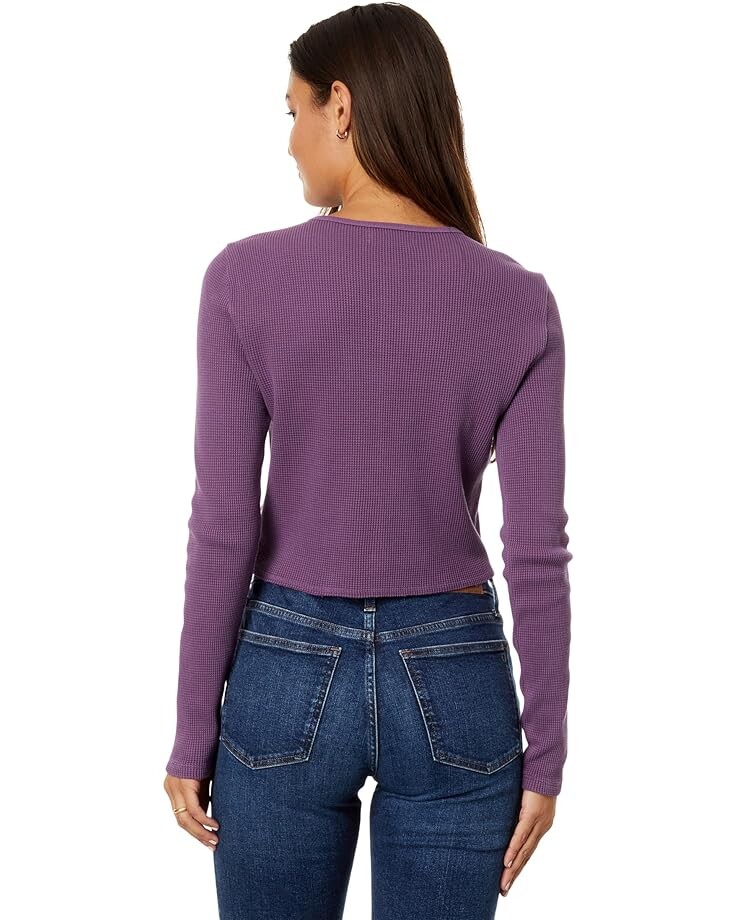 

Футболка Madewell Waffle Knit Crewneck Crop Tee, цвет Grape Juice