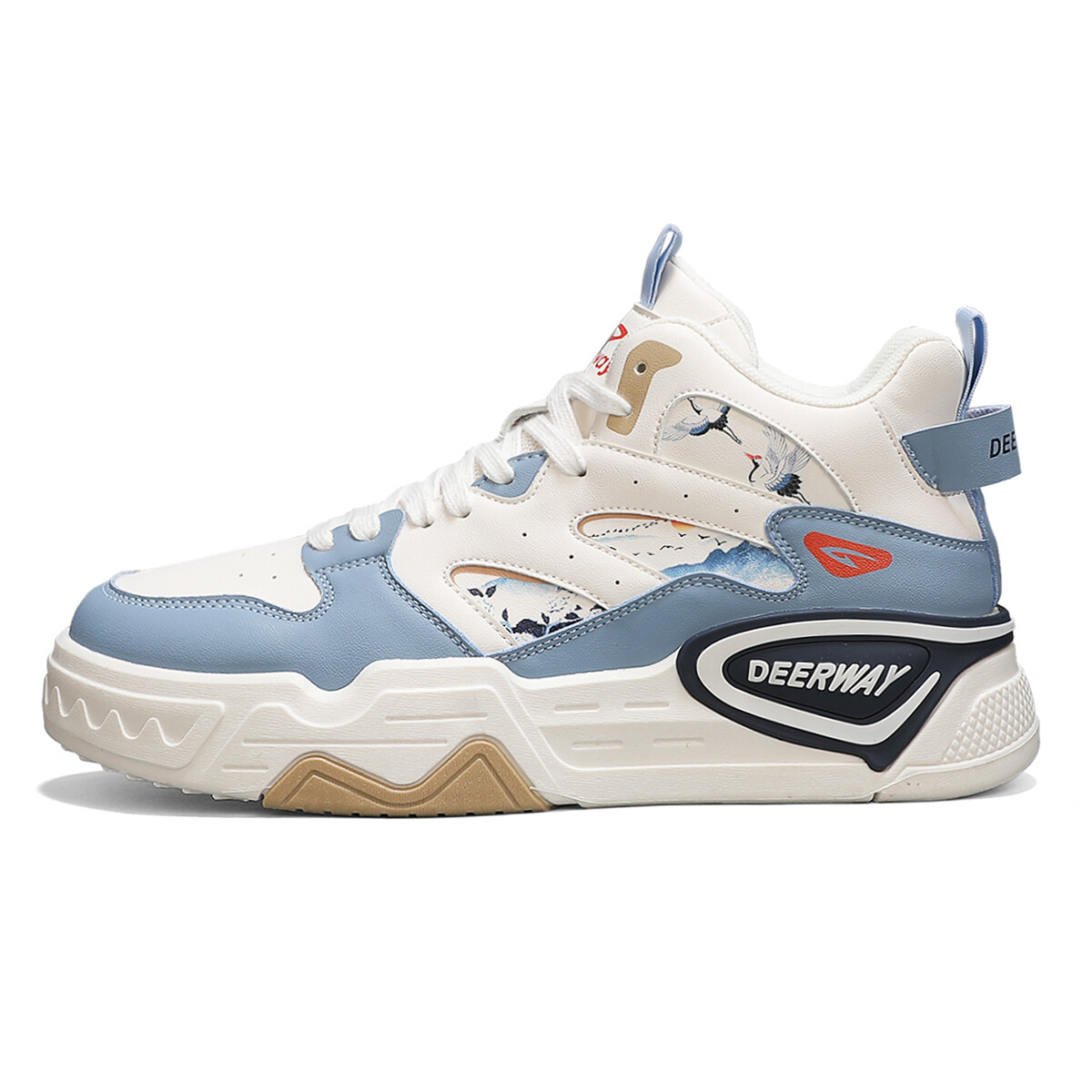 

Кеды мужские, Обувь для скейтборда Мужская с высоким верхом Deerway, черный/белый/красный